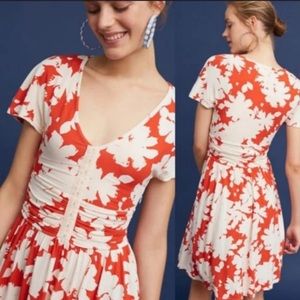 BOGO! Anthropologie Maeve Summer Breeze Floral Ruched Dress